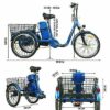 Black TDR 22" 20" Adult Trike 3-Wheel Bike Electric Tricycle Cruiser Ebike - Image 11