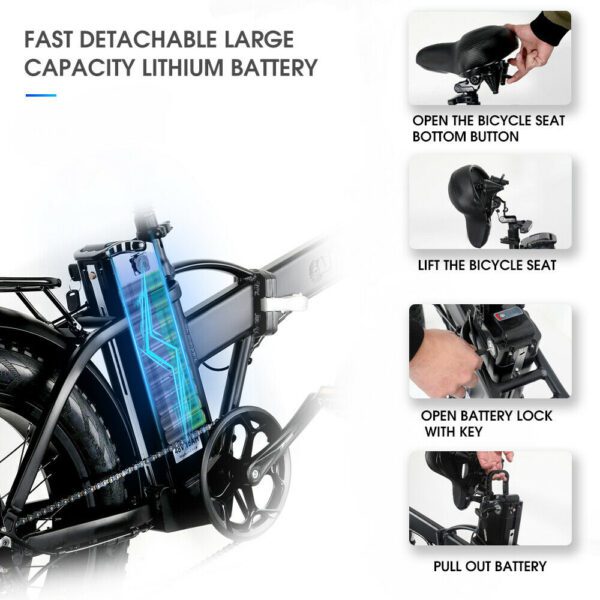 KRISTALL GW20 48V15AH 750W FAT TIRE FOLDING EBIKE - Image 3