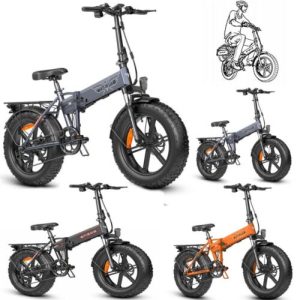 ENGWE 750W Fat Tire 48V 13Ah Folding Electric Bicycle 27mph Beach E-Bike 7 Speed