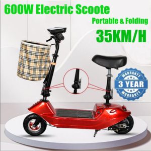 Foldable Adults Electric Scooter With Seat Basket