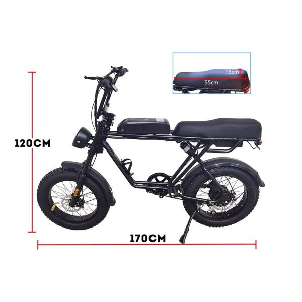 AKEZ 750W 48V R1ZCC Snow Bicycle 20" Electric Bike Battery Black - Image 12