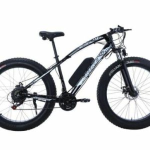 Fat Electric E-Bike Bike Shimano 21 Speed Mountain Bicycle Lithium Battery B/W
