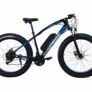 Fat Electric Bike E-Bike Shimano 21 Speed Mountain Bicycle Lithium Battery Blue