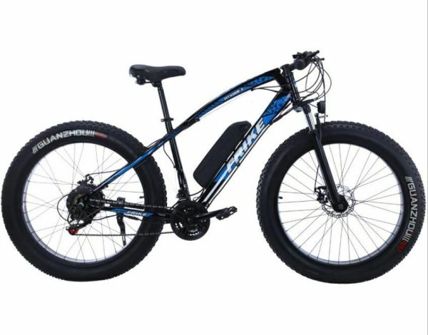 Fat Electric Bike E-Bike Shimano 21 Speed Mountain Bicycle Lithium Battery Blue