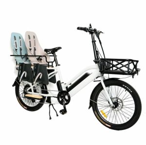 EUNORAU 24''48V500W rear Motor Electric Cargo Bike Family Throttle and kids