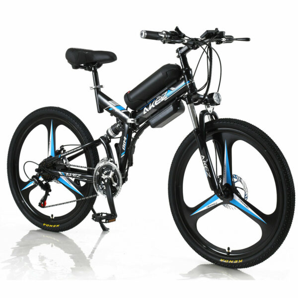 AKEZ 004 350W 36V Electric Folding Bike eBike Mountain Motorized Bicycle White - Image 2