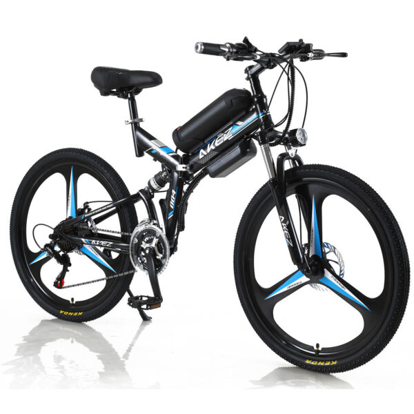 AKEZ 004 350W 36V Electric Folding eBike Mountain Motorized Bicycle Blue - Image 2