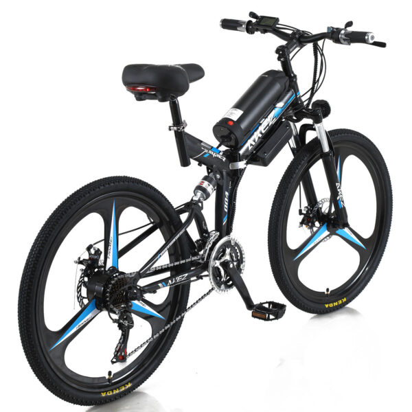 AKEZ 004 350W 36V Electric Folding eBike Mountain Motorized Bicycle Blue - Image 3