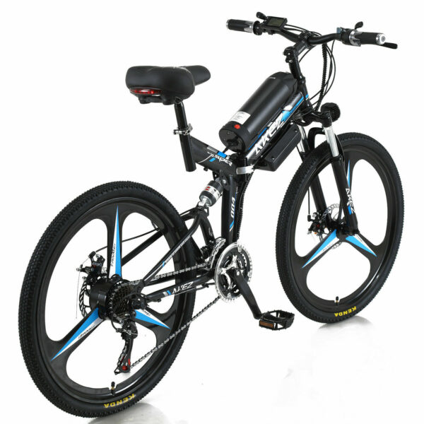 AKEZ 004 350W 36V Electric Folding Bike eBike Mountain Motorized Bicycle White - Image 3