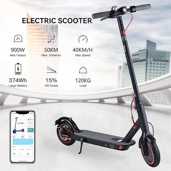 900W 40KM/H Electric Scooter 8.5 inch 50km Portable Foldable Adult Kids E Bike - Image 4