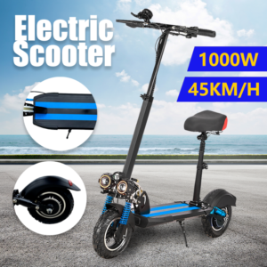 Portable Electric Scooter 50KM/H 50KM 1000W Blue Adult Foldable Travel E Bike