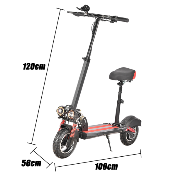10'' Off Road Electric Scooter 50KM/H 1000W Yellow High Speed Electric Motor Adult Glow eBike - Image 10
