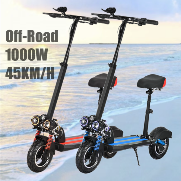 10'' Off Road Electric Scooter 50KM/H 1000W Yellow High Speed Electric Motor Adult Glow eBike - Image 8