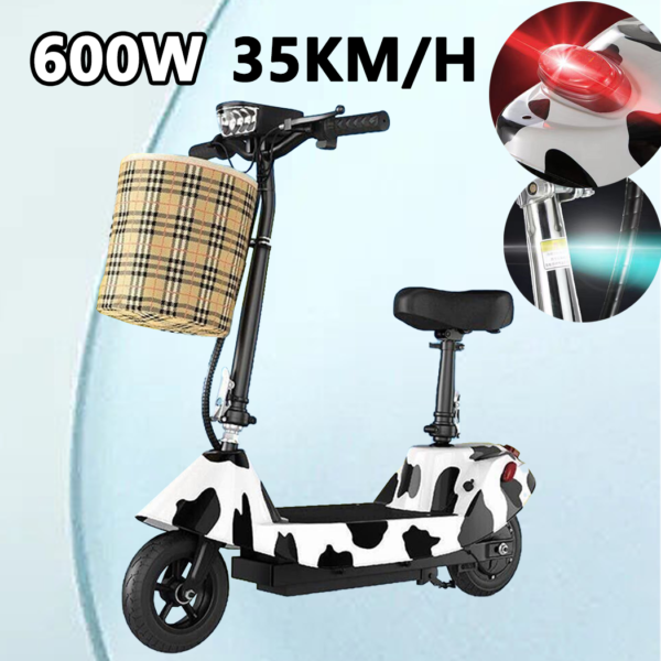 Electric Scooter 600W 35KM/H Motor 8 inch Foldable Portable Commuter Bike - Image 5