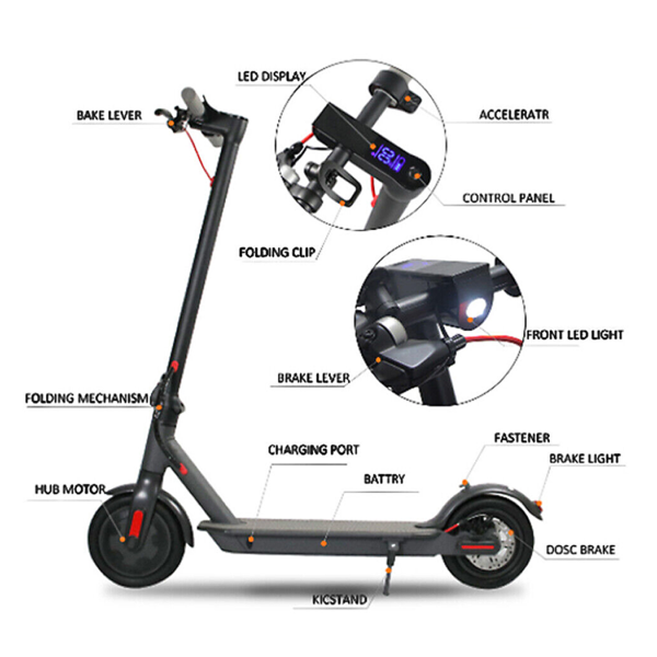 Portable Electric Scooter 50KM/H 50KM 1200W 48V Adult Foldable Travel E Bike - Image 11