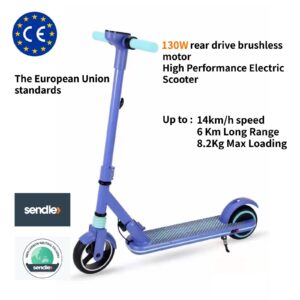 AUJA Electric Scooter Kids Scooter 130W Motor Max 14km/h 6km 6'' E Scooter