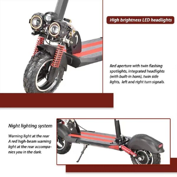 10'' Off Road Electric Scooter 50KM/H 1000W Glow High Speed Electric Motor Adult Glow eBike - Image 12