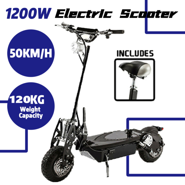 10'' Off Road Electric Scooter 50KM/H 1000W Yellow High Speed Electric Motor Adult Glow eBike - Image 4