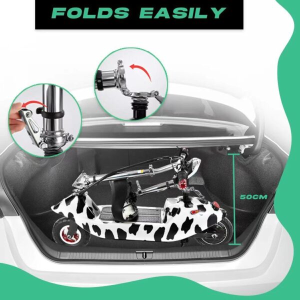 Teenager Electric Scooter 600W 35km/h Motor 8" Foldable Portable Commuter Bike - Image 3