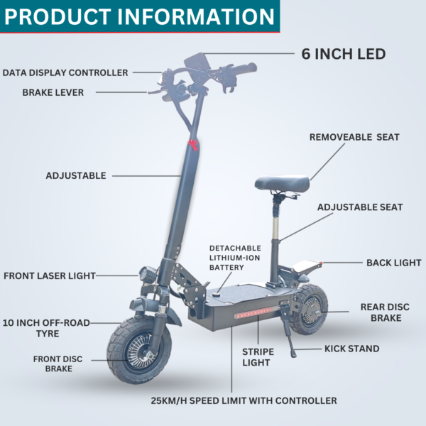 Kasa T1pro 4000w Adult Electric Scooter 48v Off Road Removeable Battery Series 3 - Image 3
