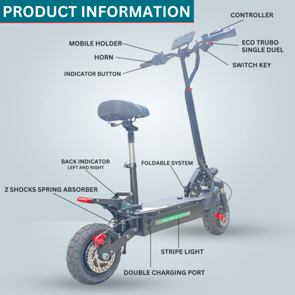 Kasa T1pro 4000w Adult Electric Scooter 48v Off Road Removeable Battery Series 3 - Image 4