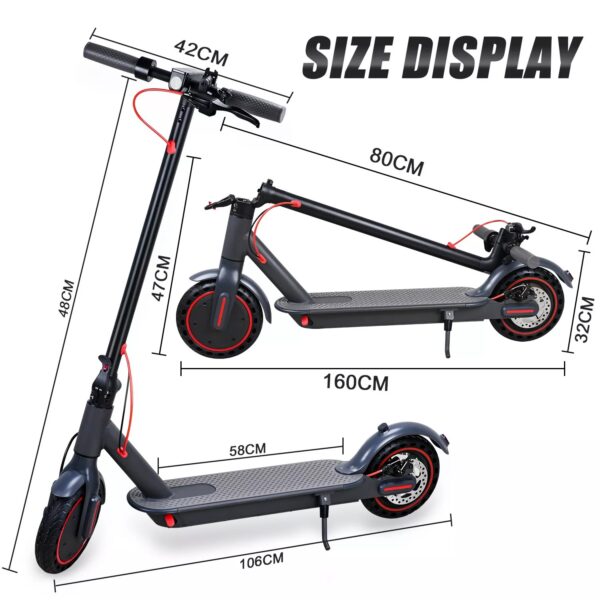 Electric Scooter Commuter Bike 350W Brushless Motor Black - Image 4