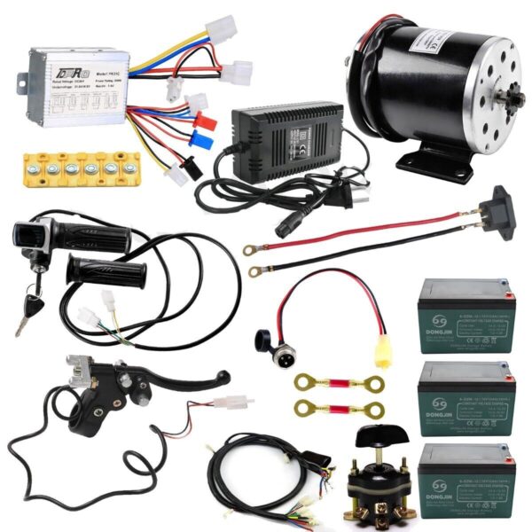 36V 500W Brush Electric Motor Kit Controller Battery fo Go Kart Buggy EBike E300