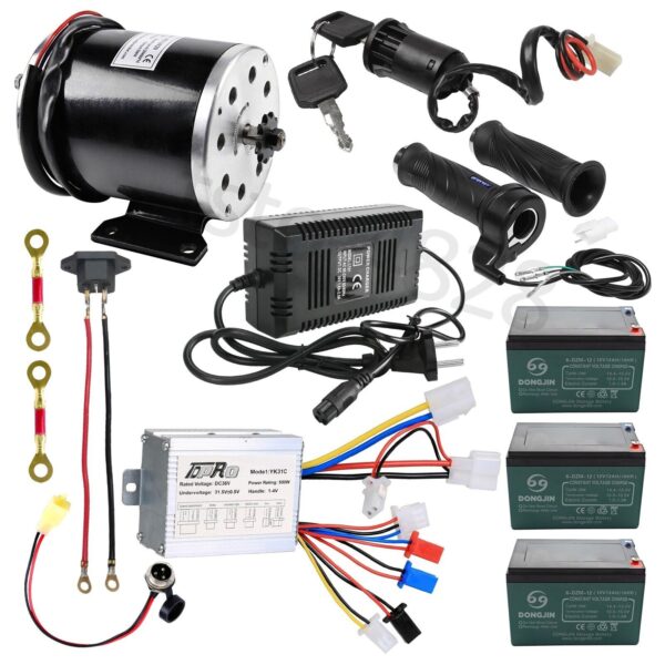 Full Set 36V 500W Brush Motor Controller Kit For EBike Gokart Quad Scooter Moped