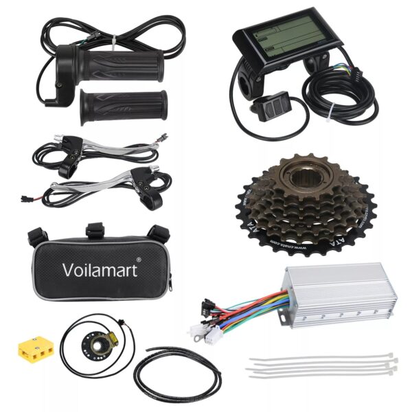 Voilamart 1500W Electric Bicycle Conversion Kit 26" Rear Motor Wheel EBike w/LCD