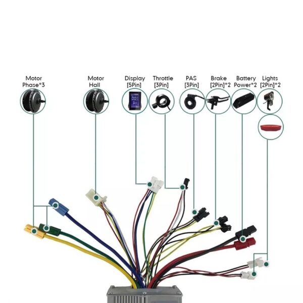Ebike 36/48V 30A 1000W-Controller +LCD+Throttle+Brake Lever+PAS+Head Lights Kit - Image 4