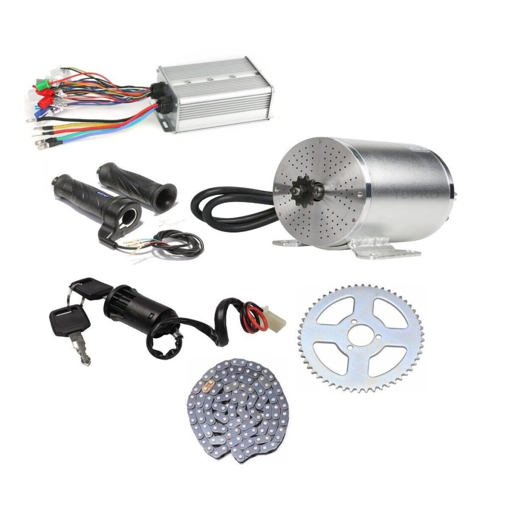 48V 3000W Brushless Motor Kit, Electric Bicycle Motor Kit With Controller & Foot Pedal Throttle Handlebars Lock Keys For Electric Motorcycles Gokarts Modified Bicycle Conversion