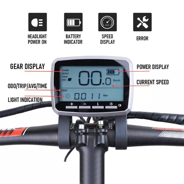 Ebike 250W 36V Electric Bike Conversion Kit Mid Drive Motor with LCD Display - Image 4