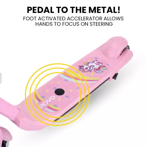ROVO KIDS WhizKid Electric Scooter Height Adjustable Lithium eScooter Toy Pink - Image 5