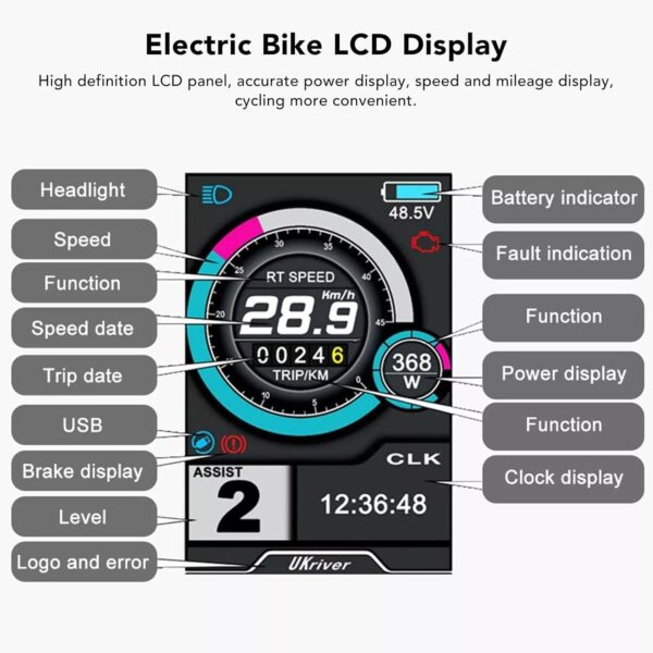 EBike 80A 3000W Motor Controller+ UKC1 Display Kits for Electric Bicycle Bike - Image 6