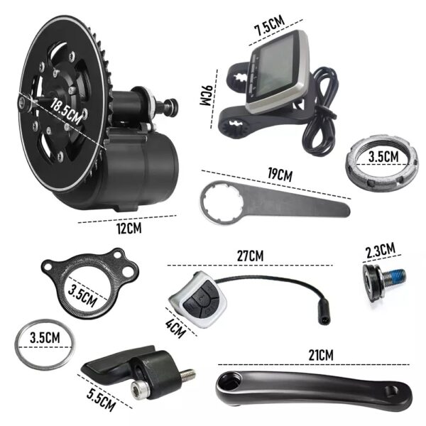 Ebike 250W 36V Electric Bike Conversion Kit Mid Drive Motor with LCD Display - Image 5