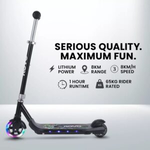 ROVO KIDS WhizKid Electric Scooter Height Adjustable Lithium eScooter Toy Black