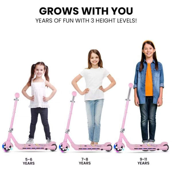 ROVO KIDS WhizKid Electric Scooter Height Adjustable Lithium eScooter Toy Pink - Image 6