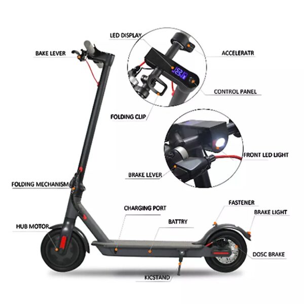 NEW Portable 900W 40KM/H Electric Scooter 50KM Adult Foldable Travel e Bike - Image 6