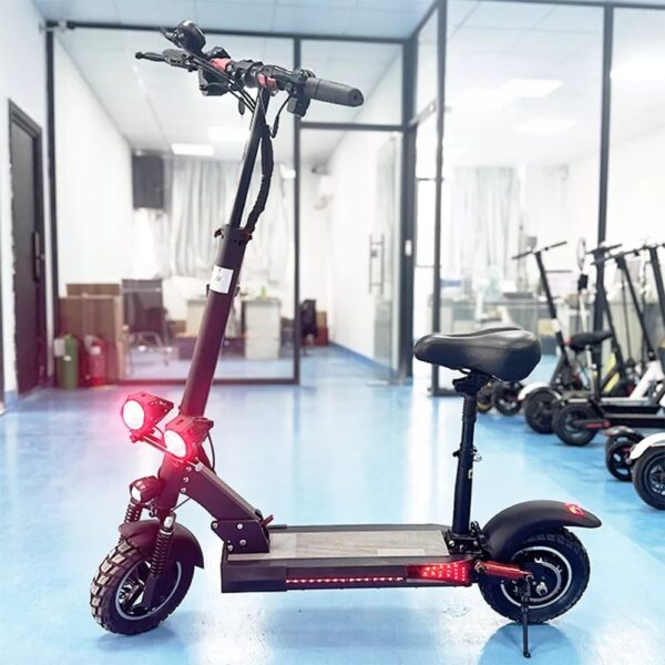 Foldable Electric Scooter 1000W Portable 40-50KM/H Off Road Adult e Bike w/ Seat - Image 5
