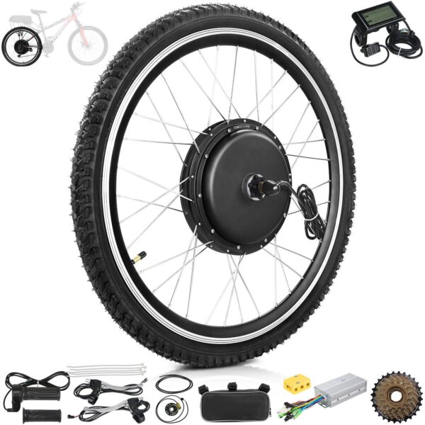 26" Electric Bicycle Motor Conversion Kit 48V 1500W Rear Wheel EBike w/LCD Meter - Image 6