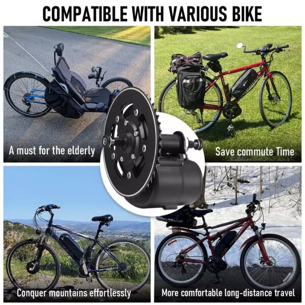 Ebike 250W 36V Electric Bike Conversion Kit Mid Drive Motor with LCD Display - Image 6