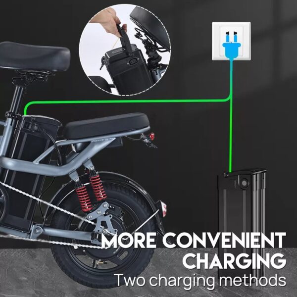 1000W Commuter Electric Bike Folding Ebike Scooter 48V 40km/h Adult eBicycle - Image 7