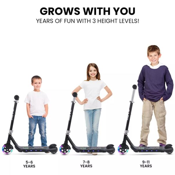 ROVO KIDS WhizKid Electric Scooter Height Adjustable Lithium eScooter Toy Black - Image 8