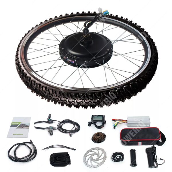 26" Electric Bicycle Motor Conversion Kit 48V 1500W Rear Wheel EBike w/LCD Meter