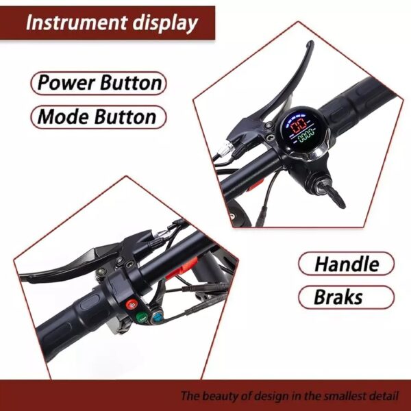 1200W 50KM/H Electric Scooter 12 inch 50km Foldable Travel Adult E-Bike w/Seat - Image 2