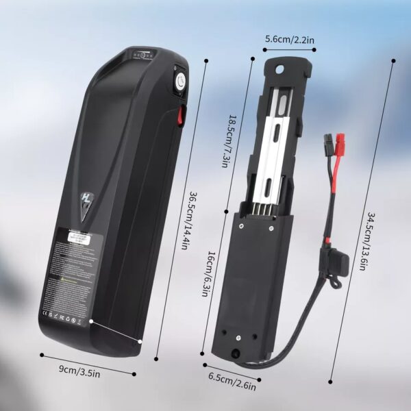 EBIKE Li-oin Battery 52V13Ah Electric Bike Downtube Battery for 1000W Motor - Image 2