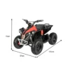 MOVO HE-K3 500W 36V 12Ah Lithium Battery Quad Bike- Black & Red - Image 5